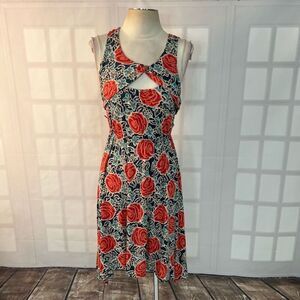 Lilka by Anthropologie Multicolor Floral Front Cutout Sleeveless Sundress Small
